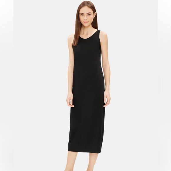 Eileen Fisher Women's Maxi Dress L Black Sleeveless Scoop Neck NWT $198 - Picture 9 of 9